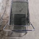 Folding trolley in silver metal