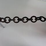 ancient hexagonal wrought iron lantern, decoration lily flowers- 19th century