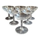 6 Blown and Cut Champagne Glasses