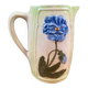 Vintage blue floral ceramic pitcher.