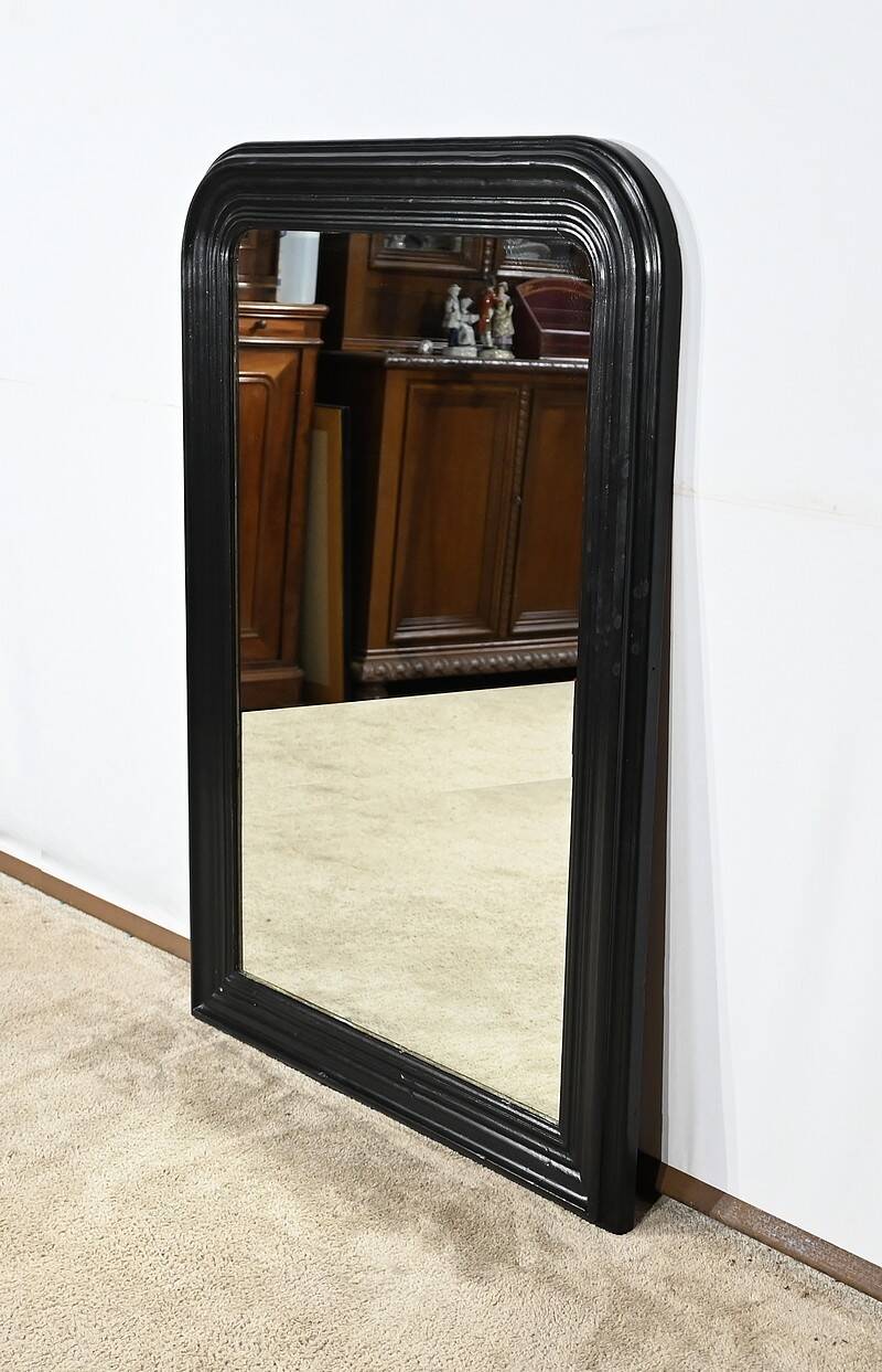 Large Blackened Wooden Mirror, Louis-Philippe style – Mid-19th century