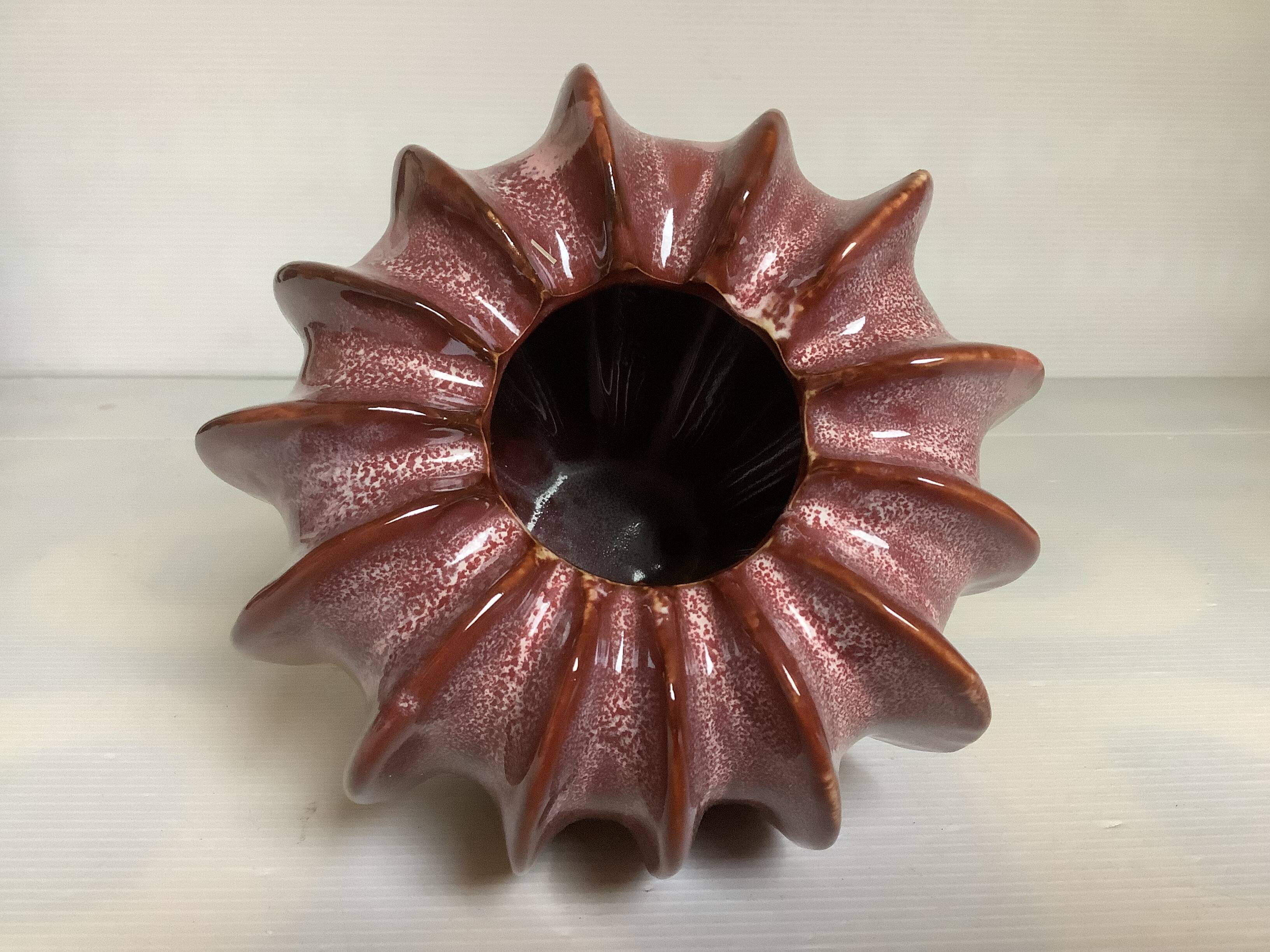 Burgundy organic shaped vase