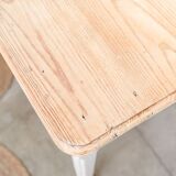 Table de ferme en bois – pied crème
