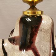 Huge Swedish glass hanging lamp, from Örrefors glassworks with brass top.