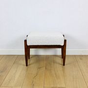 Edmund Homa stool, cream ivory white boucle seat - 2 pieces available
