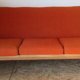 Scandinavian orange wool sofa
