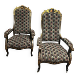 Pair of Napoleon III armchairs, Voltaire style