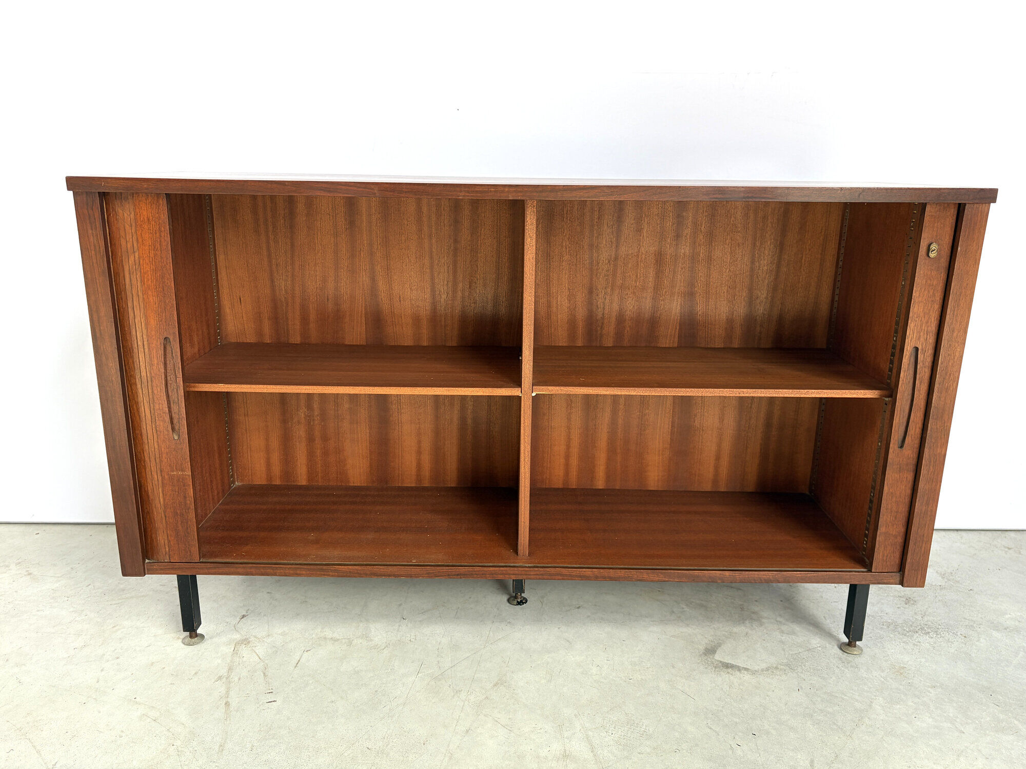 Mid century tambour door cabinet, 1960s