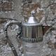 Antique pressed glass and silver-plated jug – Decorative wine pitcher H30 cm