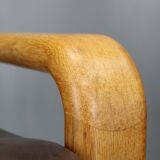 1970s L. Olsen & Søn Oak and Leather Living Room Set, Denmark