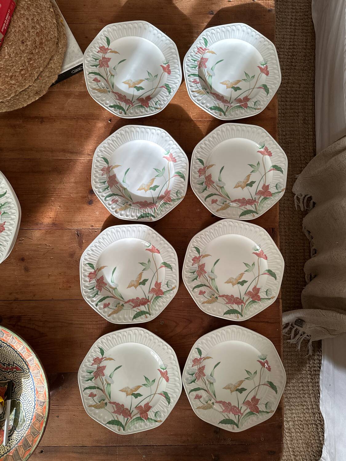 8 antique plates