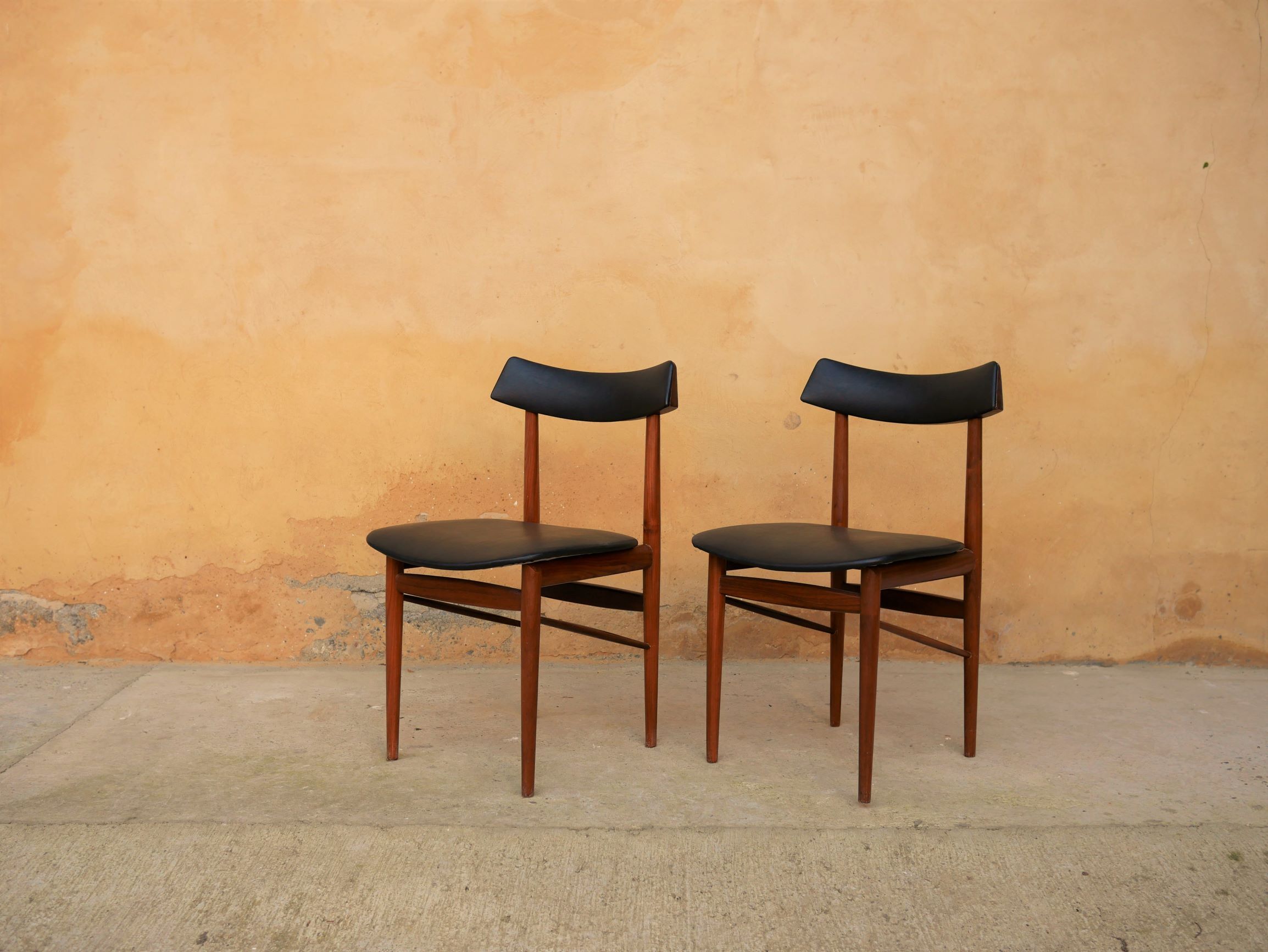 Vintage Scandinavian teak and skai chair