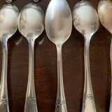 12 small silver metal spoons