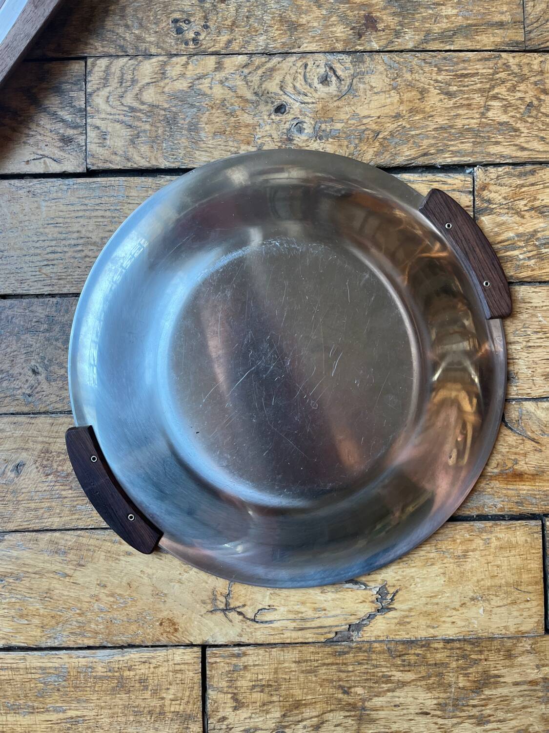 Scandinave. 3 plateaux de service palissandre inox