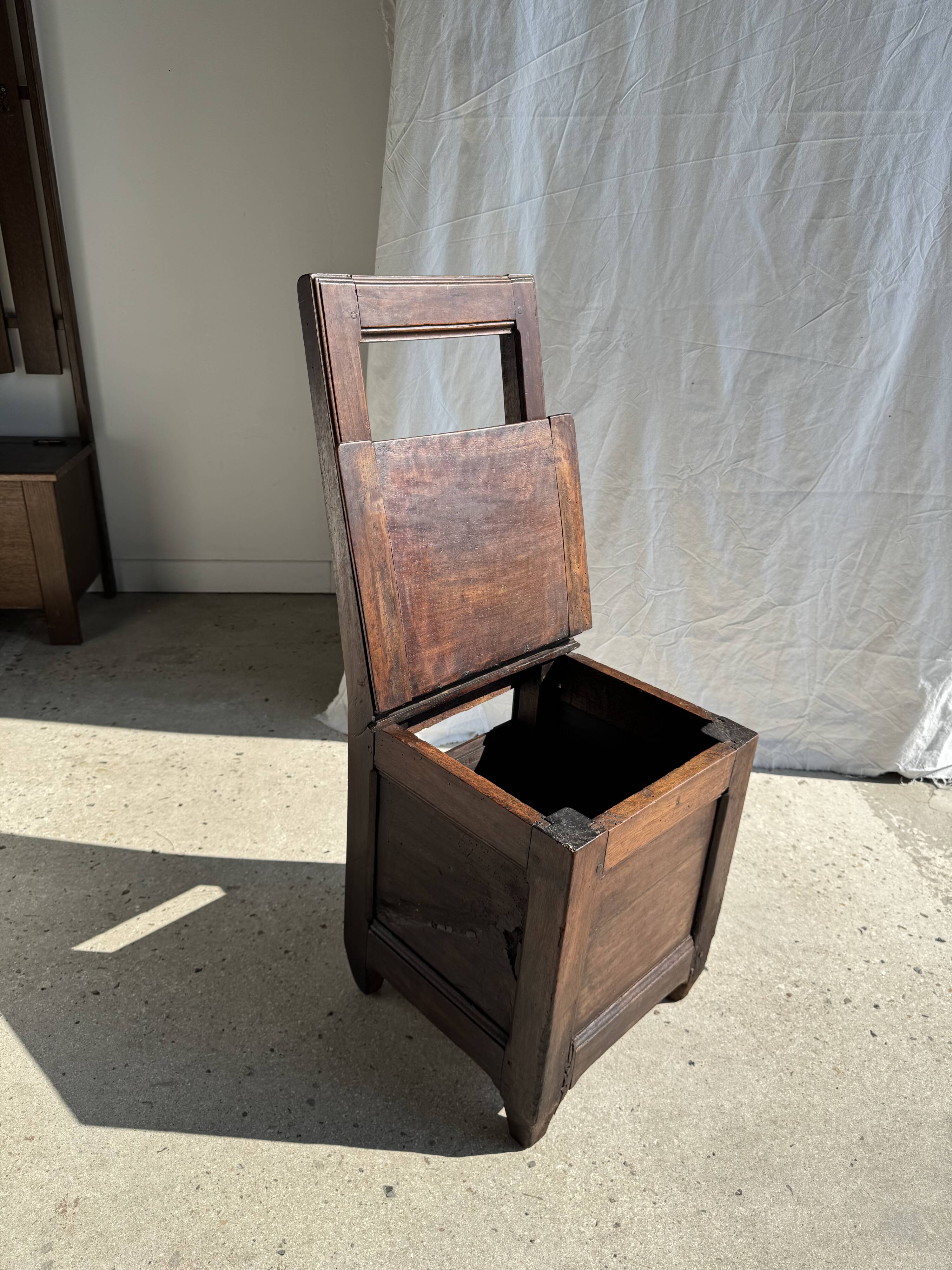 Antique oak chest chair