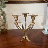 Brass flower candlestick