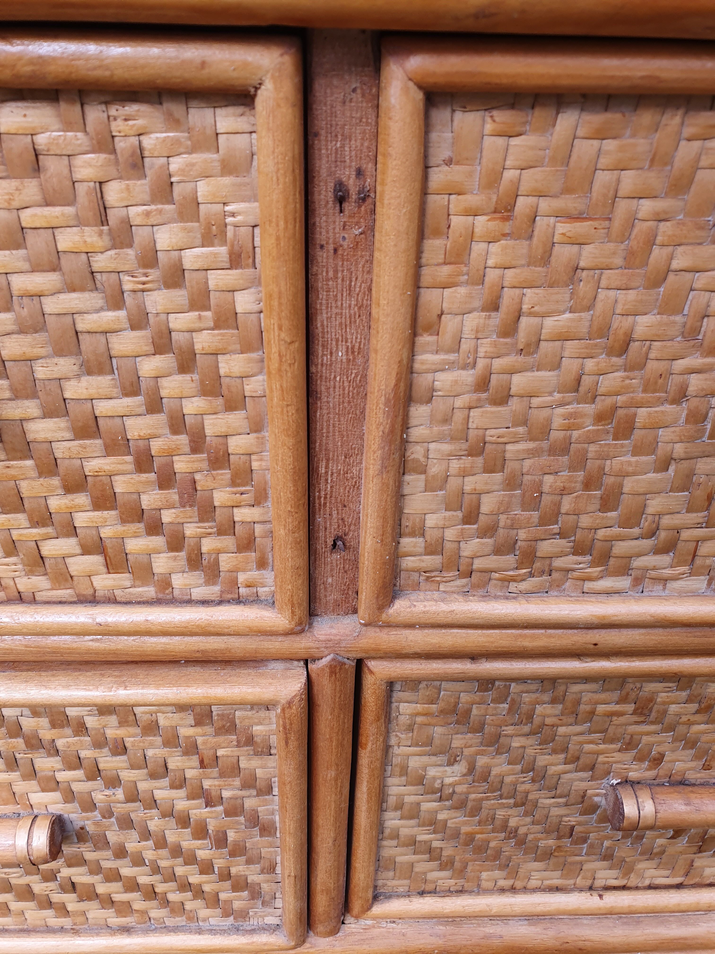 Meuble rotin vintage