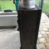 Superb industrial furniture wrought iron and riveted