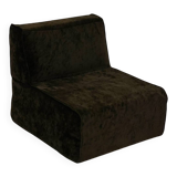 Chocolate fabric armchair