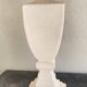 Wood and plaster lamp, new 2M cable, raffia lampshade