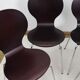 Set of 4 "ant" chairs, vintage, Diego model. Stackable, dark burgundy color.