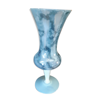 Marmorean blue opaline vase