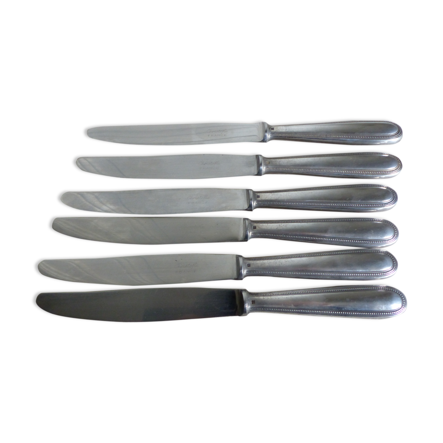 Six knives Christofle model beads