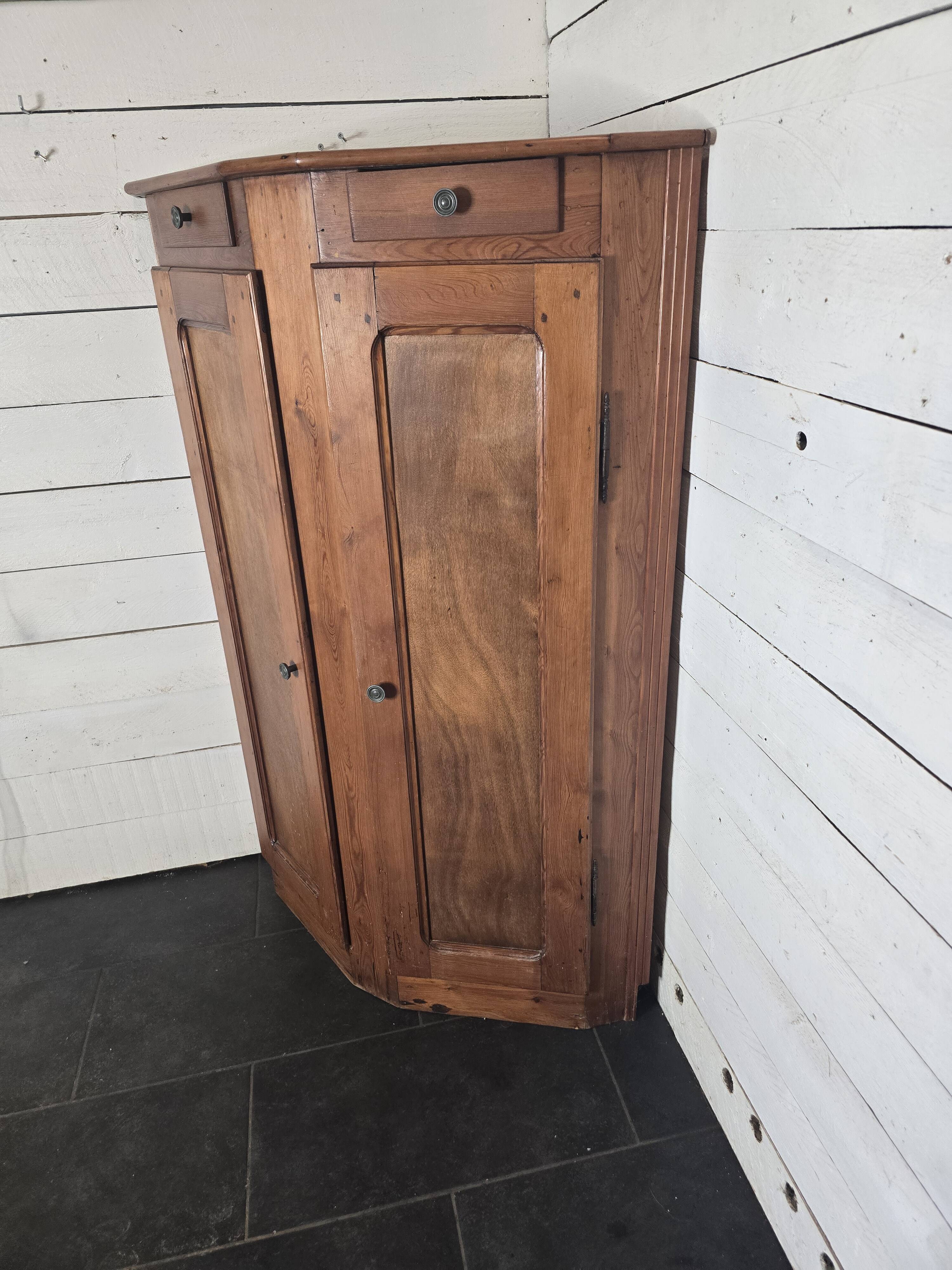 Old fir corner cabinet