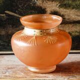 Art Deco enamelled blown glass vase