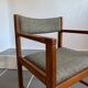 Set 6 chairs and 2 vintage Scandinavian teak and tweed chairs