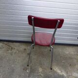 Red leatherette chair with chrome legs, vintage 1960/1970