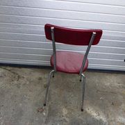 Red leatherette chair with chrome legs, vintage 1960/1970