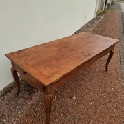 Rustic Louis XV farmhouse table in cherry wood, 1900s.