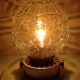Structured glass globe lamp and metal-brass/ vintage 60s and 70s base