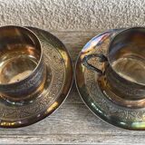 Pair of silver-plated tea cups