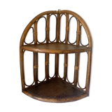 Rattan corner shelf