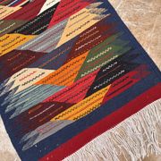 Small Moroccan rug, kilim picaso, flat woven rug, decoration
