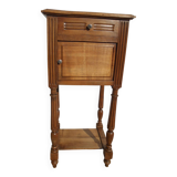 High bedside table made entirely of solid walnut
