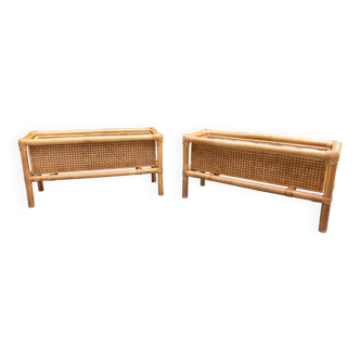 Two bamboo and cane planters 1970