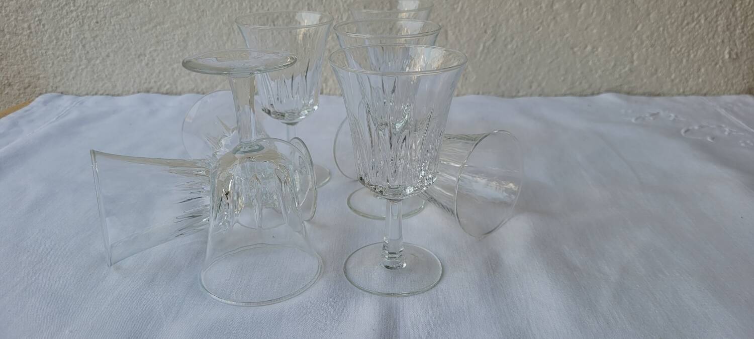 60's white wine glass set