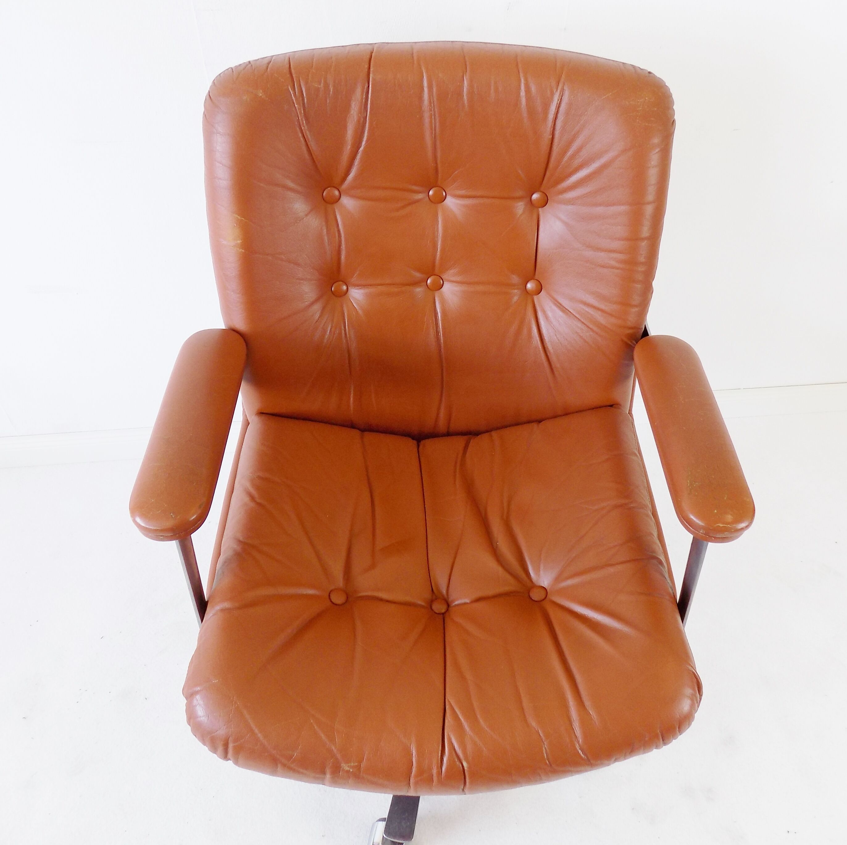 Ring Mekanikk leather office armchair 60's