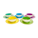 5 cups digoin sarreguemines france pastel 50