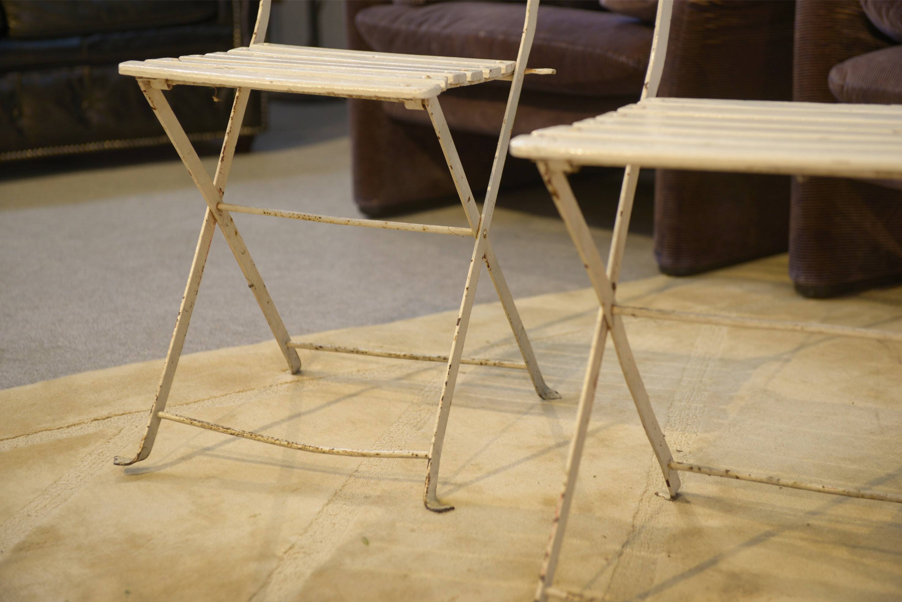 Set of 4 folding garden chairs from the 1960s.