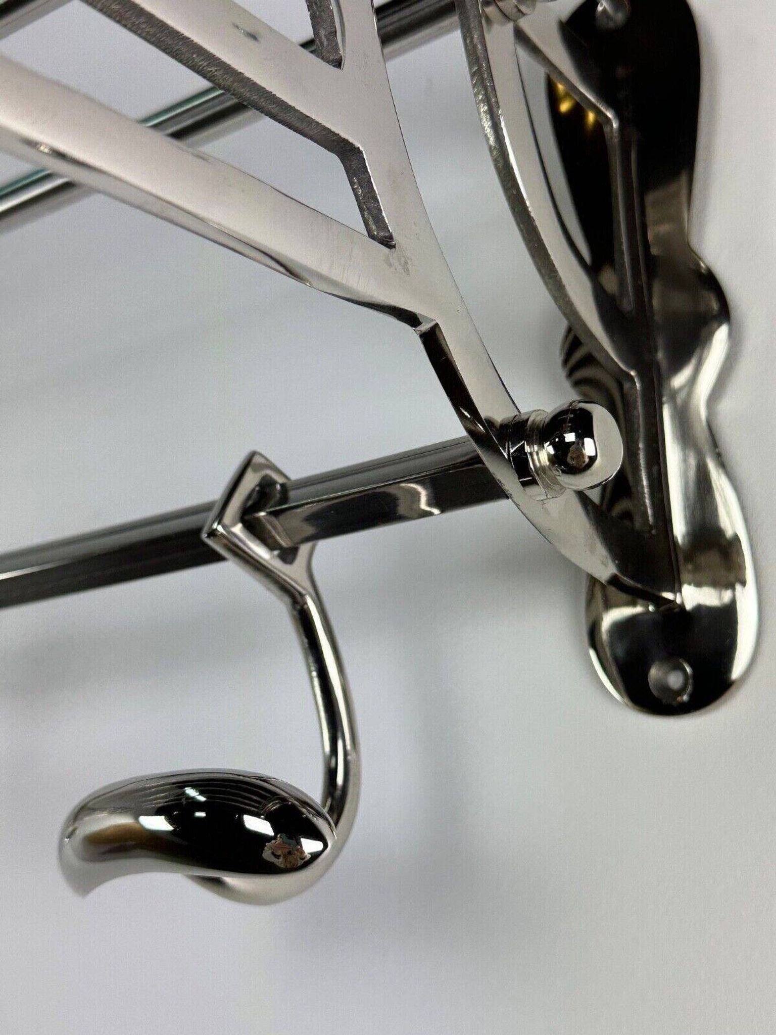Hotel coat rack in shiny chrome aluminum long 79cm