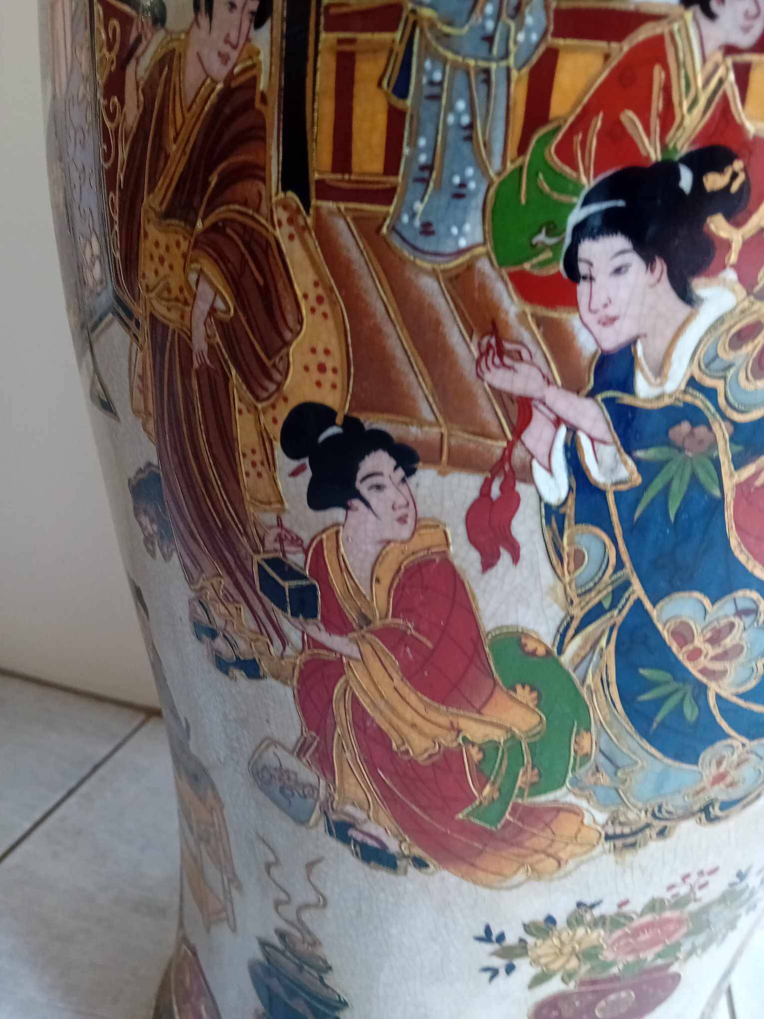 Neck vase Palace Chinese porcelain cartridges