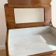 Antique wooden and marble dressing table with mirror.