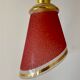 Baladeuse tulipe vintage en verre sablé rouge