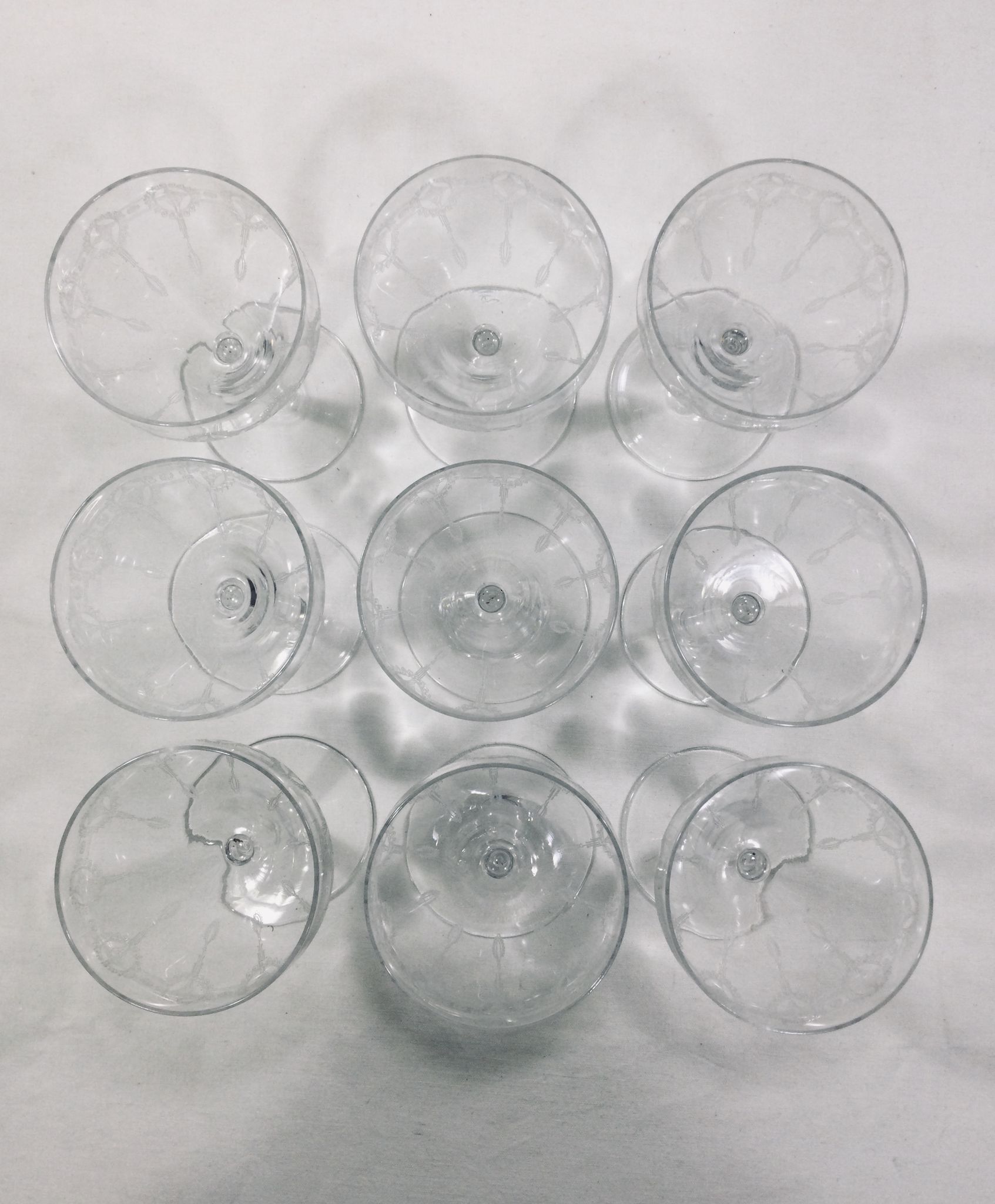 Art deco crystal glass service