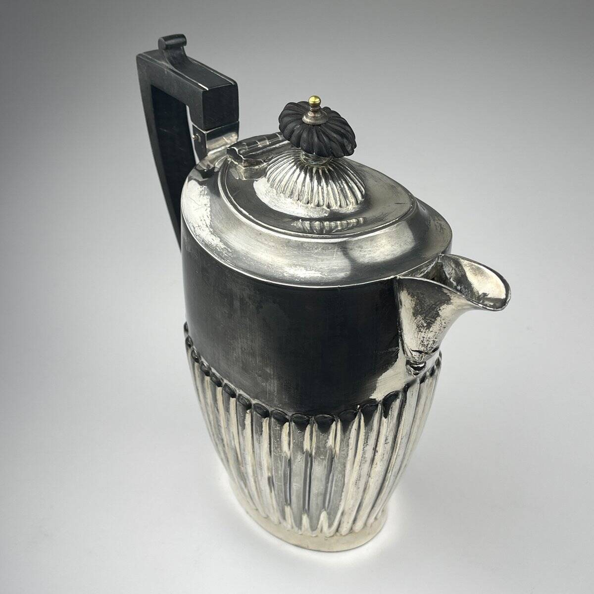 Antique silver-plated coffee pot from Sheffield, 1890s.