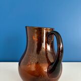 carafe en verre bullé signé biot / pichet artiste verrerie biot / carafe verre bullé soufflé bouche vintage